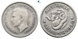 Australia. George VI AD 1936-1952. 
Shllling 1946

24 mm, 5,59 g



Very Fine