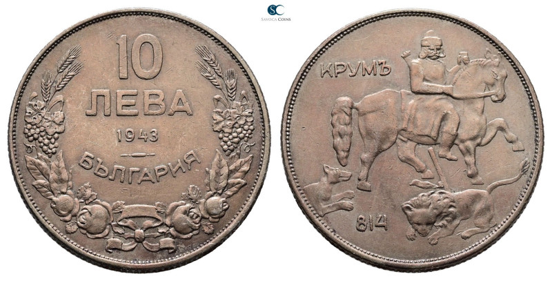 Bulgaria. Boris III AD 1918-1943. 
10 Leva 1943

30 mm, 10,96 g



Very F...