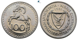 Cyprus. AD 1981. 
100 Mils

29 mm, 11,35 g



Extremely Fine