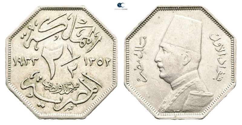 Egypt. AD 1933. 
2 1/2 Milliemes 1933

 mm, 3 g



Nearly Extremely Fine