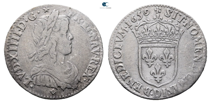 France. Louis XIV 'the Sun King' AD 1643-1715. 
1/12 Ecu AR 1659

21 mm, 2,25...