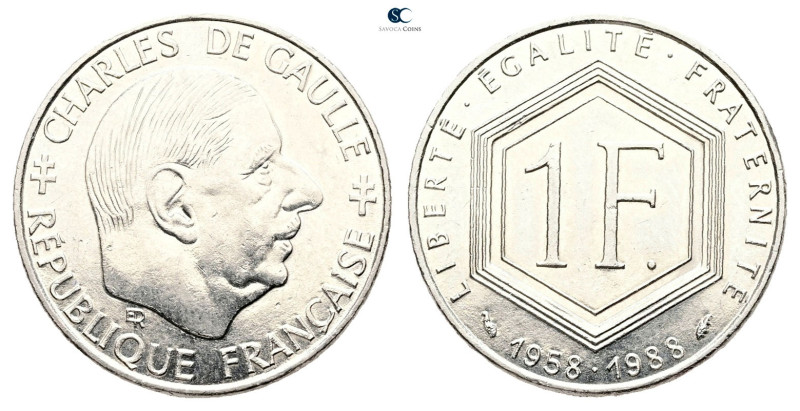 France. AD 1988. Charles de Gaulle
1 Franc 1988

 mm, 6,0 g



Uncirculat...