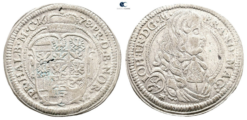 Germany. Brandenburg-Ansbach AD 1678. 
1/6 Taler 1678

 mm, 5,97 g



Goo...