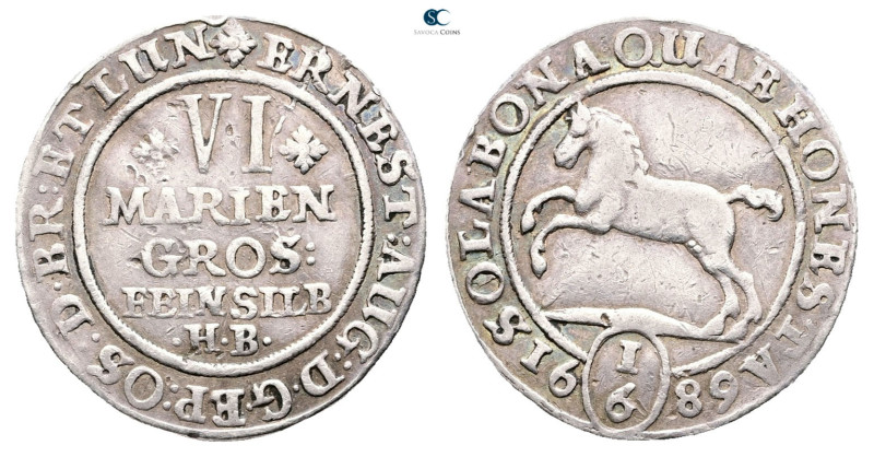 Germany. Braunschweig AD 1689. 
6 Mariengroschen 1689

 mm, 2,82 g



Ver...