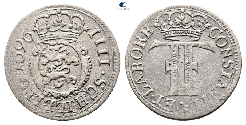 Germany. Schleswig-Holstein-Gottrop AD 1696. 
4 Schilling 1696

 mm, 3,05 g
...
