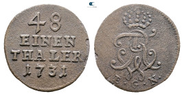 Germany. AD 1731. 
1/48 Taler 1731

 mm, 1,06 g



Very Fine