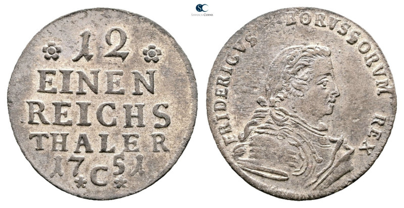 Germany. Preussen AD 1751. 
1/12 Taler 1751

 mm, 3,48 g



Good Very Fin...
