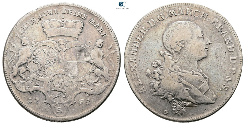 Germany. Brandenburg-Ansbach AD 1765. 
Taler 1765

 mm, 27,85 g



Very F...