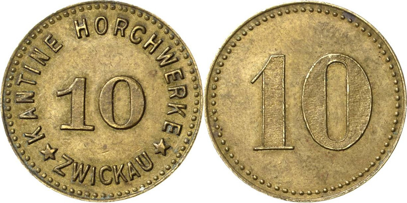 Städte und Gemeinden
Zwickau (Sa.) 10 Pfennig o.J. Kantinenmarke Horchwerke. Me...