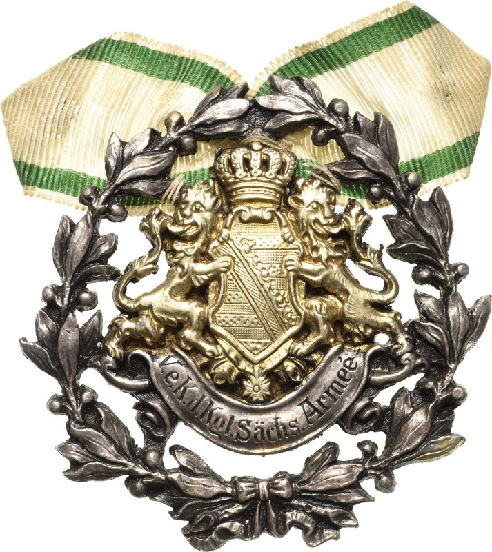 Militärvereine
Sachsen Vergoldetes und versilbertes Buntmetallabzeichen o.J. V....