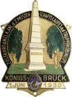 Auto- und Motorradmedaillen und -plaketten
Königsbrück (Sa.) Einseitige, vergoldete und teilemaillierte Bronzeplakette 1930 (G. Brehmer, Markneukirch...