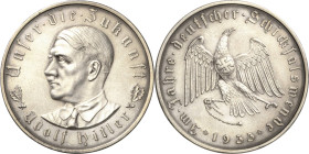 Drittes Reich
 Silbermedaille 1933 (O. Glöckler) Machtergreifung. Brustbild Hitlers nach links / Adler mit zerrissener Kette. Randpunze: PREUSS. STAA...