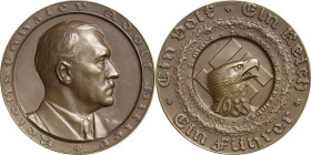 Drittes Reich
 Bronzemedaille 1933 (F. Beyer) Politische Ereignisse des Jahres. Brustbild Hitlers nach rechts / Adlerkopf vor Hakenkreuz im Eichenkra...