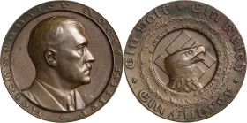 Drittes Reich
 Bronzemedaille 1933 (F. Beyer) Politische Ereignisse des Jahres. Brustbild Hitlers nach rechts / Adlerkopf vor Hakenkreuz im Eichenkra...