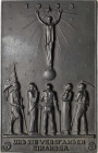 Drittes Reich
 Einseitige Eisengussplakette 1933 (W. Felgenträger/Lauchhammer) Neujahrsplakette - 'Und sie verstanden einander'. Auf einer Kugel schw...