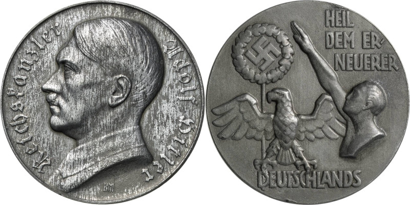 Drittes Reich
 Zinkmedaille o.J. (B.H. Mayer) 'Heil dem Erneuerer Deutschlands'...