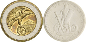Drittes Reich
 Weiße Porzellanmedaille 1936 (Hutschenreuther, Selb) Gautreffen der Bayerischen Ostmark. Adler mit HK in den Fängen vor Festspielhaus ...