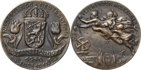 Drittes Reich
 Bronzegussmedaille 1940 (K. Goetz) Neutralität der Niederlande und deren Besetzung durch deutsche Truppen. Fliehende königliche Famili...