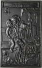 Drittes Reich
 Einseitige Eisengussplakette 1942 (Lauchhammer) Neujahrsplakette 'Feldpost'. Bäuerin mit einem Kind auf dem Schoß hält in der linken H...