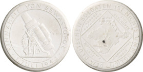 Drittes Reich
 Weiße Porzellanmedaille 1942 (Meißen) Einnahme von Sewastopol. Mörser / Landkarte der Krim. 47,5 mm Scheuch 1882 n Kl. Flecke, vorzügl...