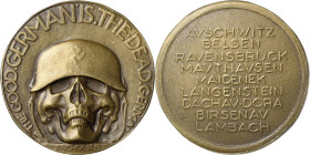 Drittes Reich
 Bronzemedaille o.J. (Andrè Pierre Schwab) 'The good German is the dead German'. Totenkopf mit deutschem Stahlhelm / Namen der Konzentr...