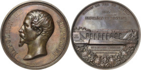 Eisenbahnen
 Bronzemedaille 1855 (A. Bovy) Auf den Bau der Eisenbahnlinie von Paris nach Brest. Kopf Napoleon III. nach links / Ansicht der Eisenbahn...