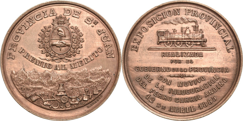 Eisenbahnen
 Kupfermedaille 1885 (R. Grande) Prämie der Landesausstellung Provi...