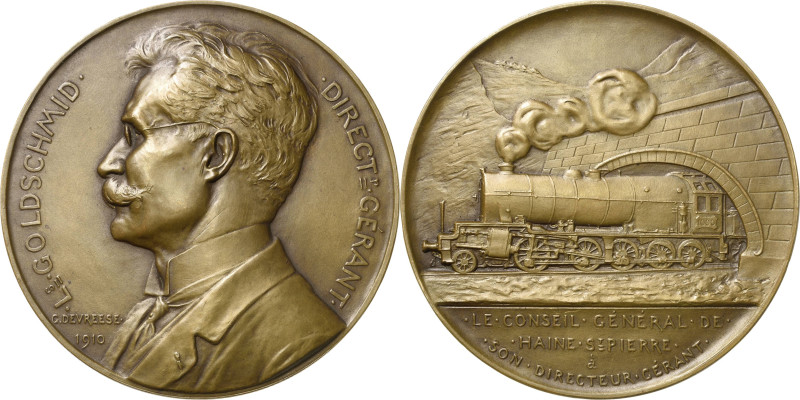 Eisenbahnen
 Bronzemedaille 1910 (G. Devreese) Auf den Direktor der belgischen ...