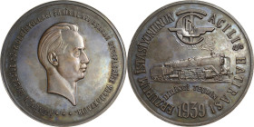 Eisenbahnen
 Bronzemedaille 1939. Eröffnung des Bahnhofs von Erzurum in der Türkei. Kopf des zweiten Präsidenten der Republik Türkei Ismet Inönü nach...