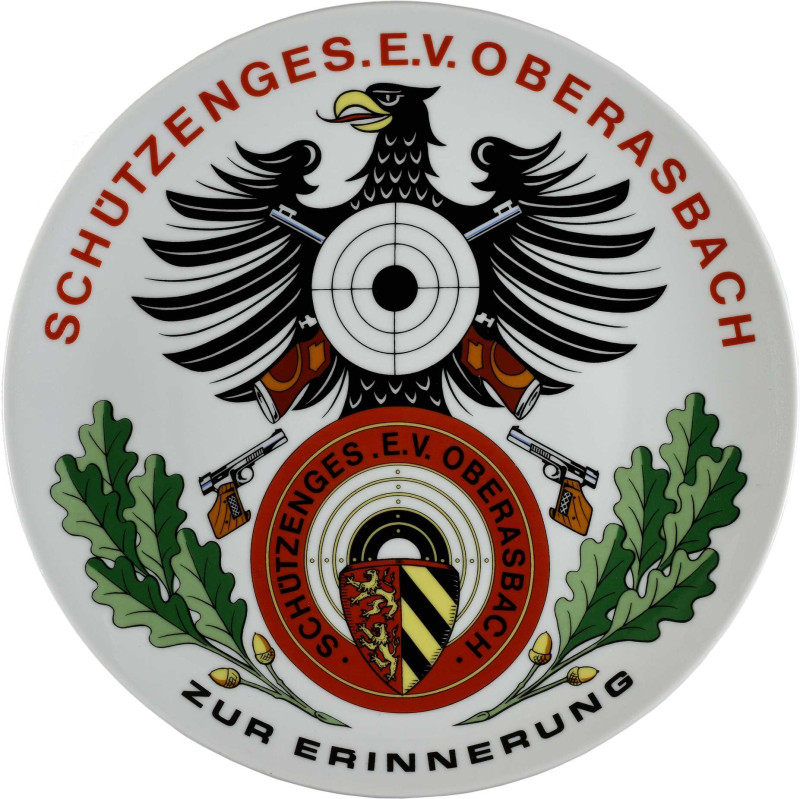 Schützenmedaillen - Schützenteller
Bayern Weißer Porzellanteller mit Farbdekor ...