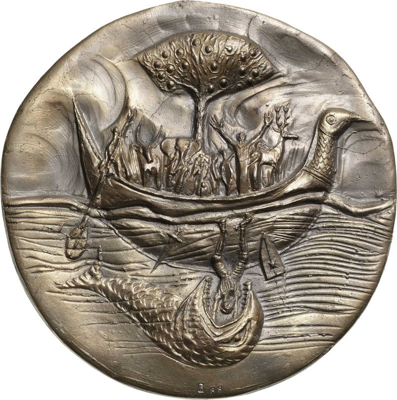 Güttler, Peter-Götz 1939-2024 Einseitige Weißmetallgussmedaille 1988. Das Boot -...