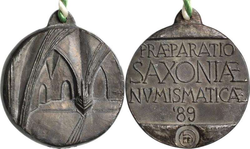 Güttler, Peter-Götz 1939-2024 Kleine Weißmetallgussmedaille 1989. Praeparatio Sa...
