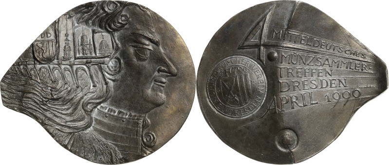 Güttler, Peter-Götz 1939-2024 Weißmetallgussplakette 1996. 4. Mitteldeutsches Mü...