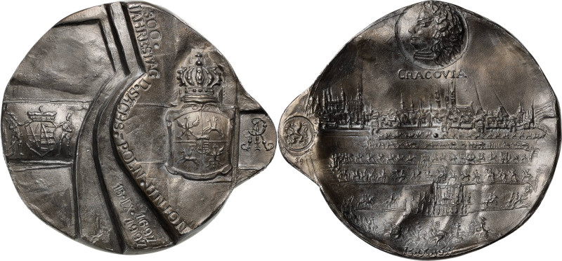 Güttler, Peter-Götz 1939-2024 Weißmetallgussmedaille 1997. 300. Jahrestag der Sä...