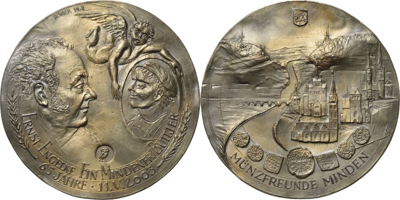 Güttler, Peter-Götz 1939-2024 Weißmetallgussmedaille 2003. 65. Geburtstag von Er...