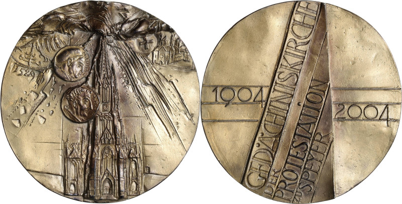 Güttler, Peter-Götz 1939-2024 Weißmetallgussmedaille 2004. 100-Jahrfeier der Ged...