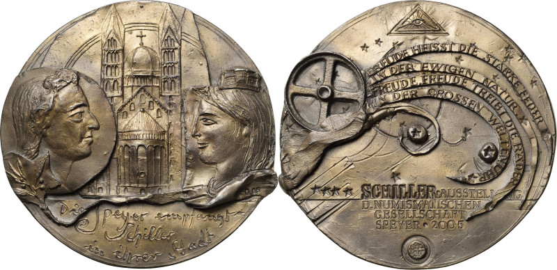 Güttler, Peter-Götz 1939-2024 Weißmetallgussmedaille 2005. Schiller-Ausstellung ...