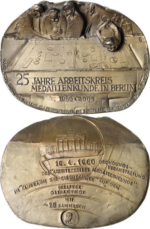 Güttler, Peter-Götz 1939-2024 Weißmetallgussplakette 2005. 25 Jahre Arbeitskreis...
