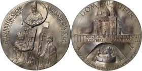 Güttler, Peter-Götz 1939-2024 Weißmetallgussmedaille 2006. 900. Jahrestag der Grablegung von Kaiser Heinrich IV. im Dom zu Speyer. Kaiser neben Bischo...