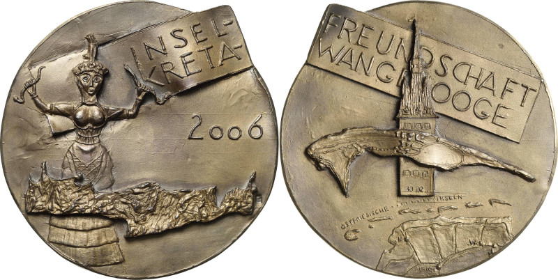Güttler, Peter-Götz 1939-2024 Weißmetallgussmedaille 2006. Insel-Freundschaft Kr...