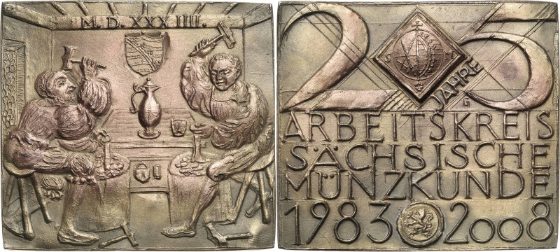 Güttler, Peter-Götz 1939-2024 Weißmetallgussplakette 2008. 25 Jahre Arbeitskreis...