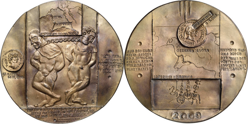Güttler, Peter-Götz 1939-2024 Weißmetallgussmedaille 2009. Varusschlacht vor 200...