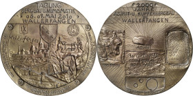 Güttler, Peter-Götz 1939-2024 Weißmetallgussmedaille 2010. 2000 Jahre Azurit- und Kupferbergbau in Wallerfangen - Jubiläum und Tagung. Ansicht von Wal...