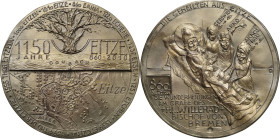 Güttler, Peter-Götz 1939-2024 Weißmetallgussmedaille 2010. 1150 Jahre Eitze. Oben an einem Bach stehende Eiche zwischen Schrift, unten Ausschnitt eine...