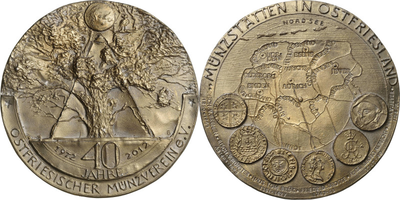 Güttler, Peter-Götz 1939-2024 Weißmetallgussmedaille 2012. 40 Jahre Ostfriesisch...