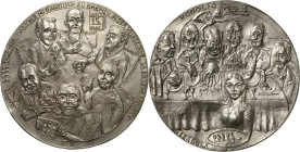 Güttler, Peter-Götz 1939-2024 Silbergussmedaille 2012. 3333 Tage Numismatischer Mittagstisch in der Volksküche in Bremen. Brustbilder von Frits Bodde,...