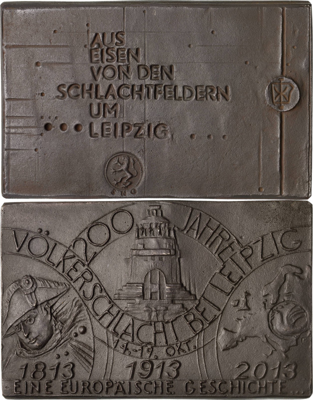 Güttler, Peter-Götz 1939-2024 Eisengussplakette 2013. 200 Jahre Völkerschlacht b...