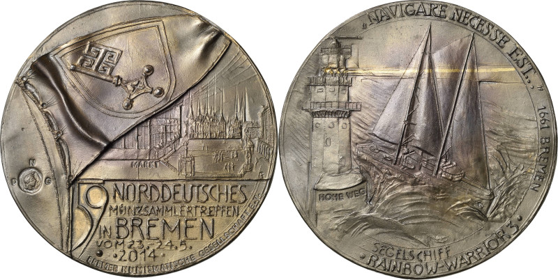Güttler, Peter-Götz 1939-2024 Weißmetallgussmedaille 2014. 59. Norddeutsches Mün...