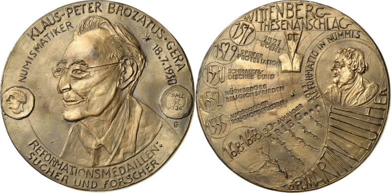 Güttler, Peter-Götz 1939-2024 Weißmetallgussmedaille 2015. 85. Geburtstag Klaus ...
