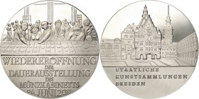 Güttler, Peter-Götz 1939-2024 Zinnmedaille 2015 (Glaser & Sohn) Zur Eröffnung der Dauerausstellung des Münzkabinetts der SKD am 6. Juni 2015. Besucher...